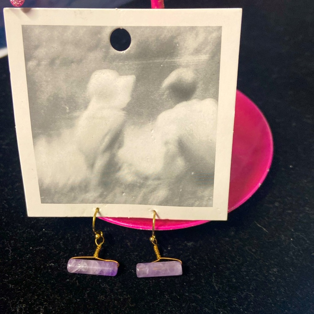Anthropology Purple Stone Earrings